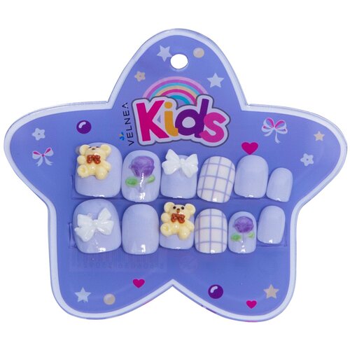 VELNEA KIDS samolepljivi noktići ljubičasti meda 12kom Cene
