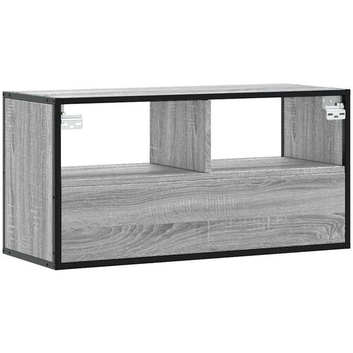 VidaXL TV omarica siva sonoma 80x31x39,5 cm inženirski les in kovina Slike