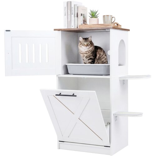 Costway Omara s prostorom za posodo za mačke, (5000358286) Slike