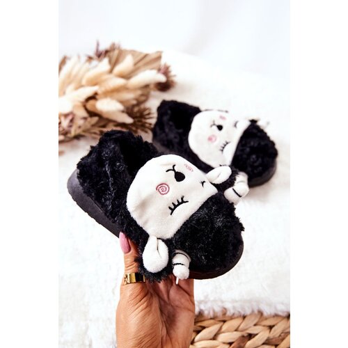 WJ1 Children's Lamb Slippers Black Hollie Cene
