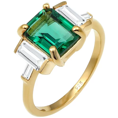 ELLI PREMIUM Prsten zlatna / zelena / prozirna