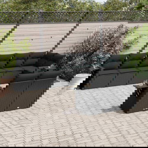 vidaXL 8-dijelni set vrtnih sofa od poliratana s jastucima crni Cijene