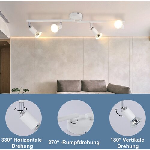 Nettlife LED stropna svetilka 4 GU10 žarnice moderna stropna svetilka notranja svetilka reflektor bela, (22116897) Cene