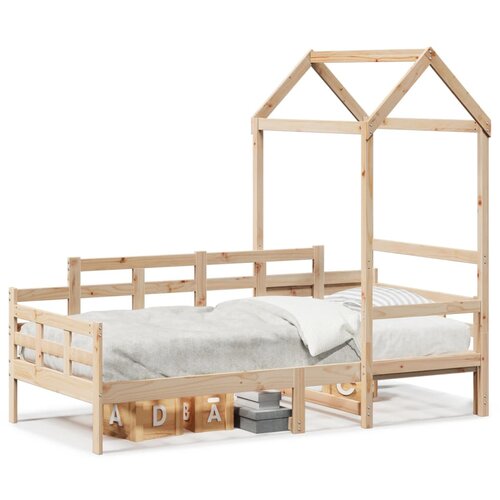 VidaXL Dnevni krevet s krovom 90x200 cm od masivne borovine Slike