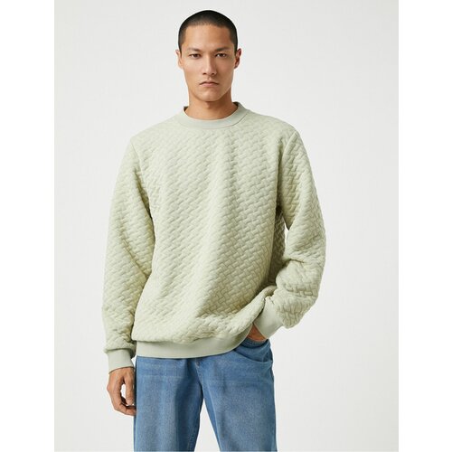 Koton Basic Textured Sweatshirt Crew Neck Long Sleeved Cene