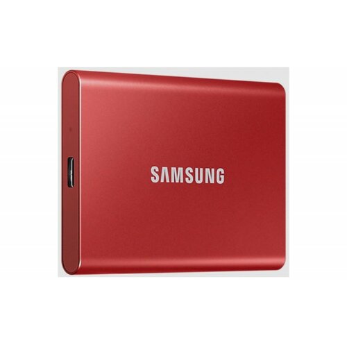 Samsung Portable SSD 2TB, T7, USB 3.2 Gen.2 (10Gbps), [Sequential Read Write : Up to 1,050MBs Up to 1,000 MBs], Red Slike