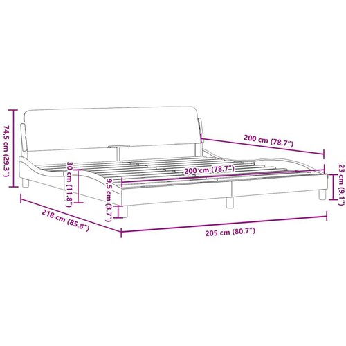  Okvir za krevet s uzglavljem plavi 200x200 cm bar&amp;scaron;unasti Slike