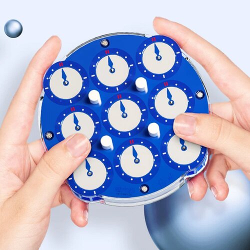  Rubikov sat (Clock) QiYi Magnetic, plavo-beli Slike