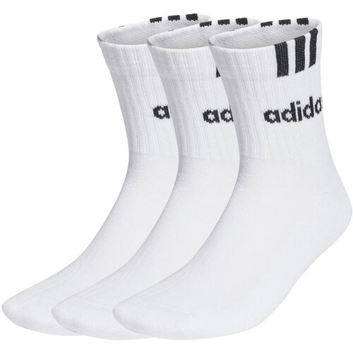 Adidas 3-Stripes Linear Half-Crew Cushioned Socks 3 Pairs Bijela Slike