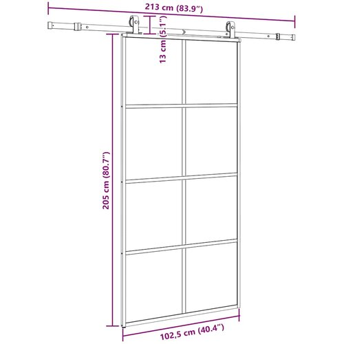  Klizna vrata s okovima crna 102,5x205 cm ESG staklo Slike