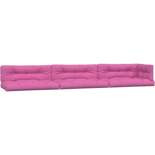 vidaXL Blazine za kavč iz palet 7 kosov roza blago, (20817593)