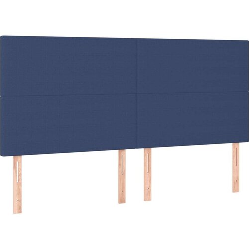  Krevet s oprugama i madracem plavi 200 x 200 cm od tkanine Slike