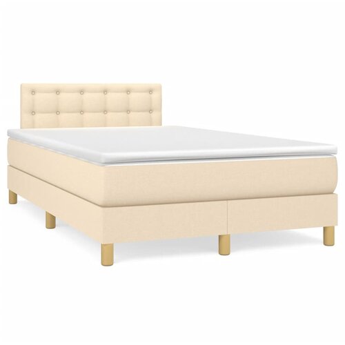 vidaXL Krevet box spring s madracem krem 120 x 190 cm od tkanine Cene