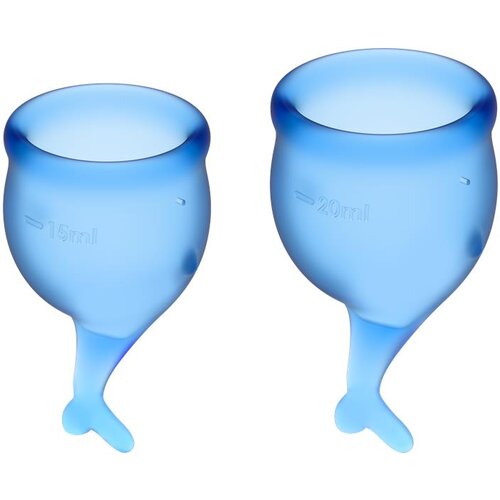 Satisfyer Menstrualne skodelice se počutijo varen temno modri paket 2, (21079365) Slike