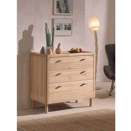 Vipack Otro&amp;scaron;ka komoda iz masivnega hrasta v naravni barvi 100x95x55 cm Forrest &amp;ndash; Slike