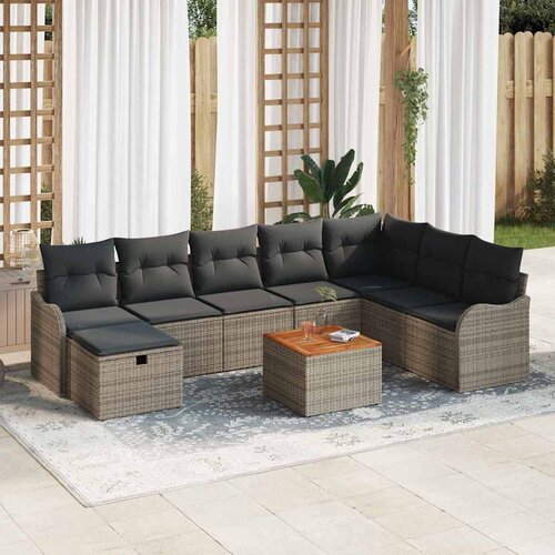  Sjedeća garnitura za vrt 9 kom. poliratan 287,5 x 177,5 x 85 cm Slike