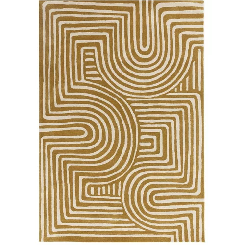 Asiatic Carpets Oker rumena volnena preproga 200x290 cm Reef –