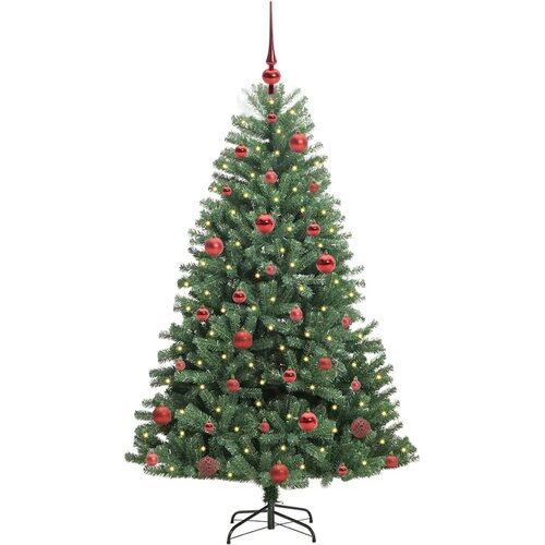  Umjetno božićno drvce s nogom Zelena 150 cm PVC i metal Slike