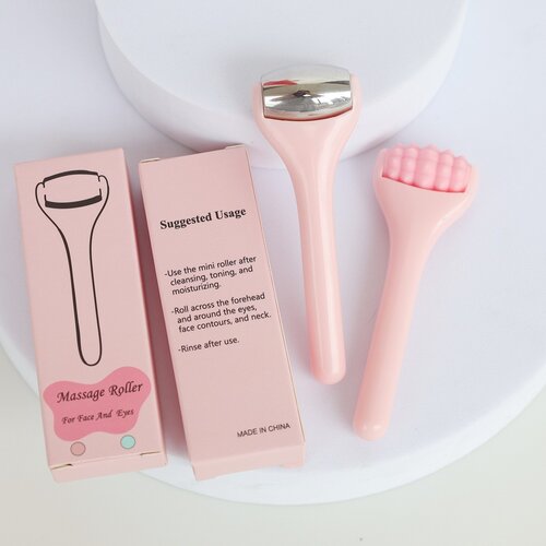 INF Mini set za masažo obraza in oči, 2 kosa, jeklo in silikon Pink, (5000339391) Cene