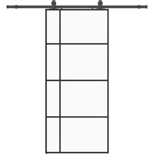  Klizna vrata s priborom crna 90 x 205 cm od ESG stakla Slike