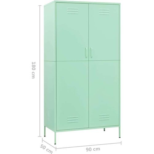 VidaXL Garderobna omara mint zelena 90x50x180 cm jeklo Slike