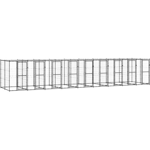 Vanjski kavez za pse s krovom čelični 21,78 m² Cene