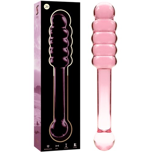 Ibiza Nebula Model 20 Dildo Borosilicate Glass 20.5x3cm Pink Slike
