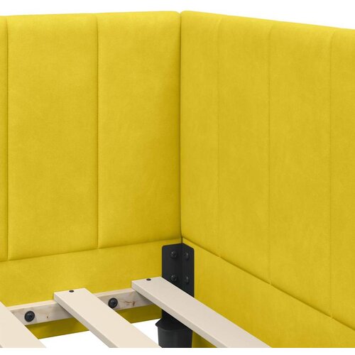  Kutni okvir kreveta s uzglavljem Žuta 90 cm x 200 cm Bar&amp;scaron;un Slike