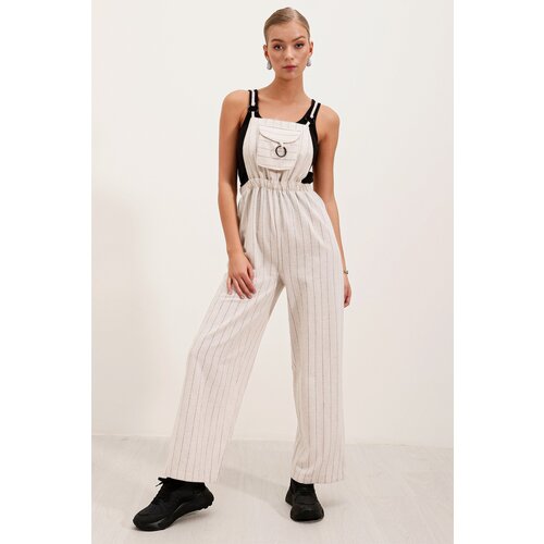 Bigdart 7023 Strap Jumpsuit - Cream Slike