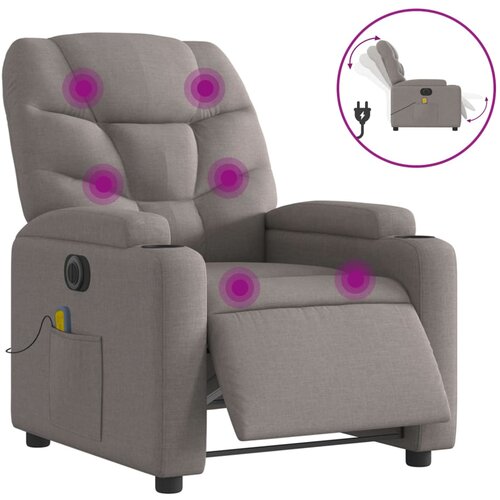 Maison Chic Električni masažni naslanjač - Relax naslanjač taupe blago, (22134202) Cene