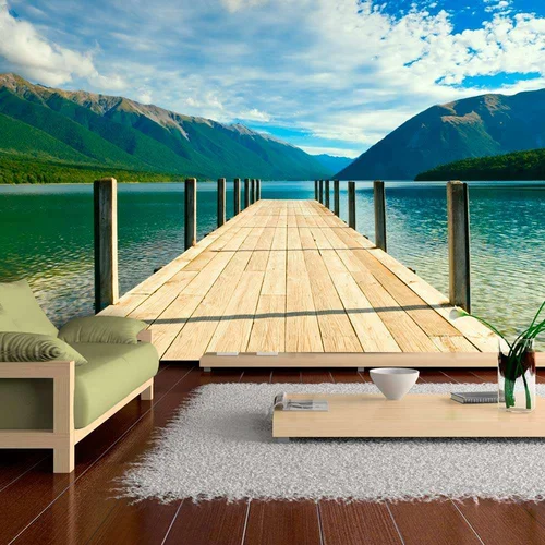  tapeta - Mountain lake bridge 450x270