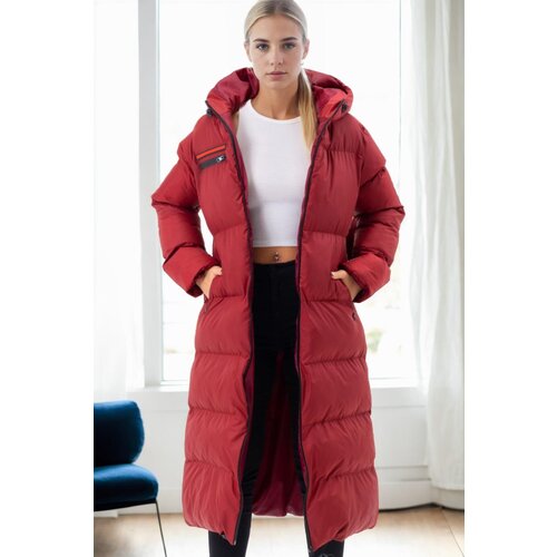 Dewberry Z6756 LADIES' INFLATABLE COAT-BURGUNDY-1 Cene