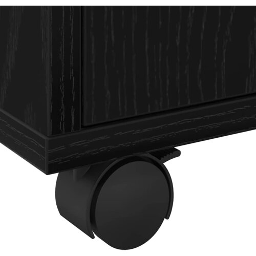  Cabinet s policom s kotačem Crni hrast 60 x 48 x 74.5 cm Slike