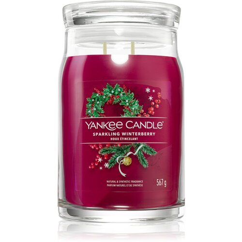 Yankee Candle mirisna sveća SPARKLING WINTERBERRY velika 567g 60-90 sati. Cene