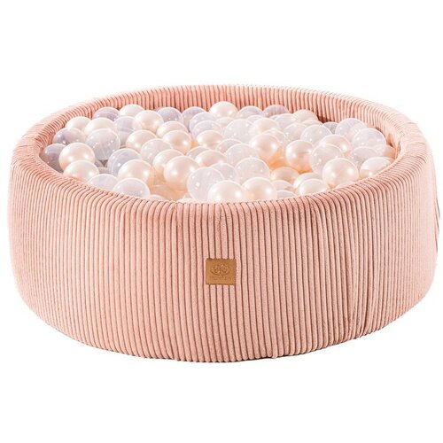 MeowBaby Ružičasti korduroi bazen s lopticama ø 90x30 cm Montessori - Cijene