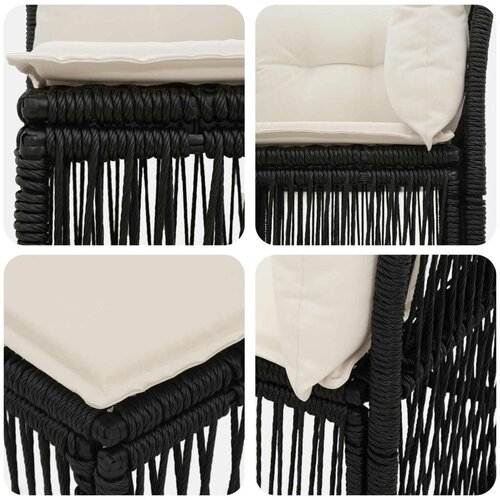  Kutna sofa Crna poliratan - Crna Kutna sofa Slike