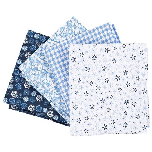  Tkanina za patchwork - plava - 4 kom - 45 x 55 cm (pamučna tkanina) Cijene