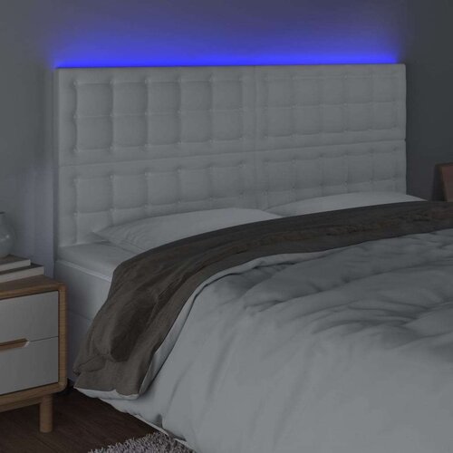  Uzglavlje bijelo 160x5x118/128 cm od umjetne kože Slike