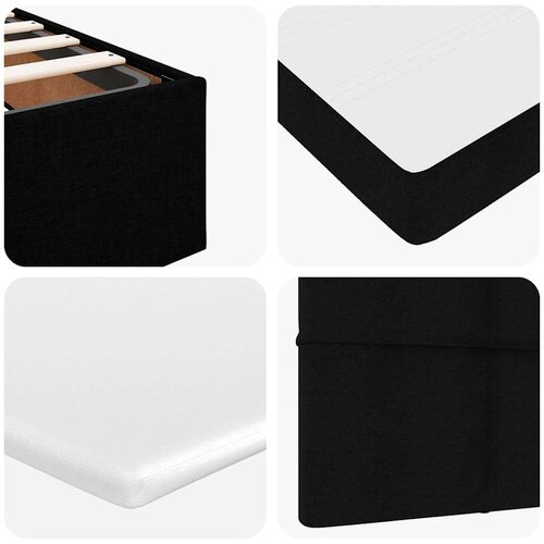 VidaXL Otomanski okvir kreveta s madracima crni 180x200cm od tkanine Slike