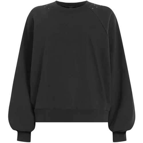 AllSaints Sweater majica crna / srebro