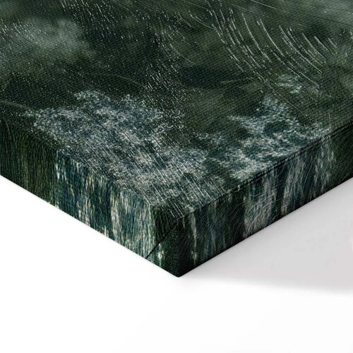  Slika - Retro Landscape Grove Trees and Pond in Patinated Shades of Green 120x80 Premium Print Slike