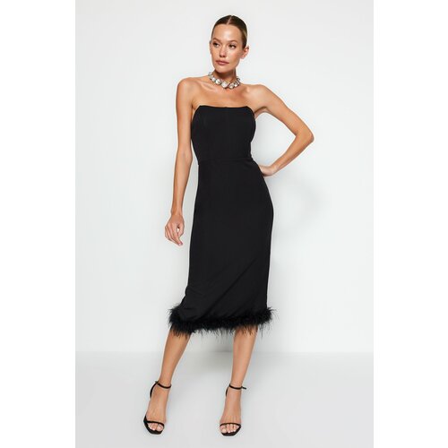Trendyol Black Evening Dress with Cushion Details Cene