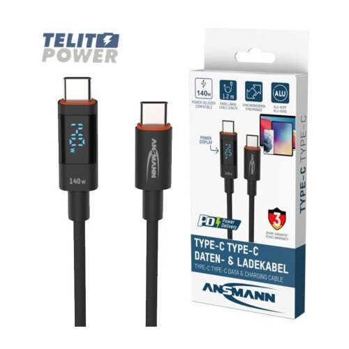 Ansmann USB tip C na USB tip C kabl dužine 120cm sa LCD displejom ( 4459 ) Cene