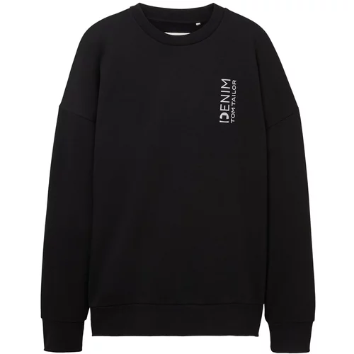 Tom Tailor Sweater majica crna / bijela