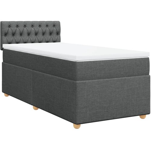vidaXL box spring postelja z vzmetnico temno siva blago, (21321078) Cene