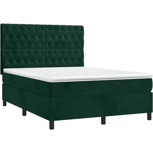  Krevet box spring s madracem LED tamnozeleni 140x200 cm bar&amp;scaron;un Slike