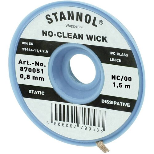 Stannol Pletenica za razspajkanje NC/OO dolžina 1.5 m &amp;scaron;irina 0.8 mm, (20429211) Slike