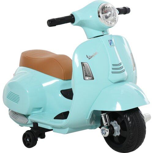 HOMCOM Otroško električno motorno kolo z uradnim dovoljenjem Vespa, 6V baterija, žarometi in rog, za otroke 18-36 mesecev, zeleno, 66,5x38x52cm, (20744874) Cene