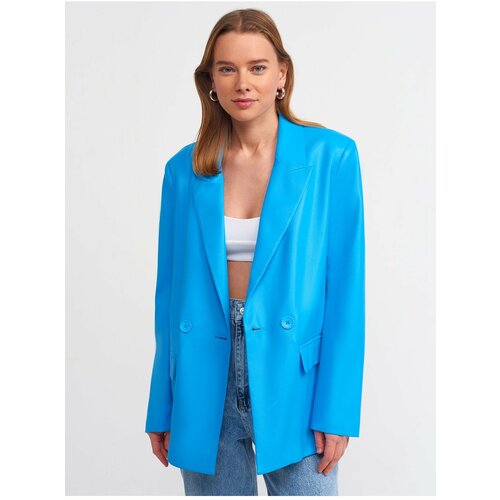 Dilvin 6939 Faux Leather Jacket-blue Slike