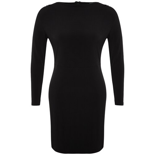 Trendyol Curve Black Knitted Mini Fitted Dress Cene